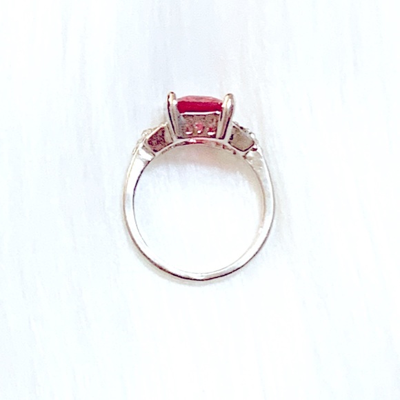 Pink Tourmaline Necklace Earrings Ring Silver Jewelry Set - Picture 5 of 7